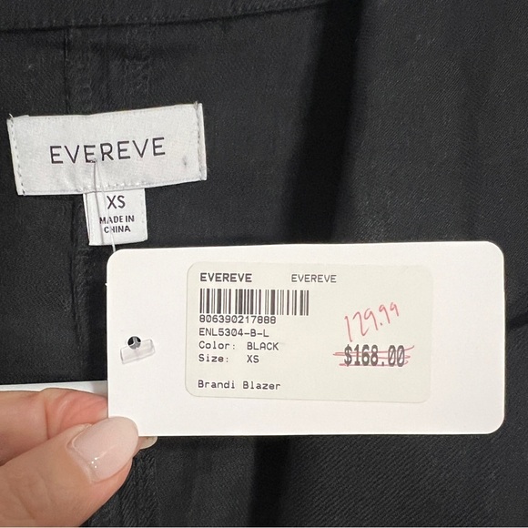 NWT Evereve Brandi Blazer Jacket. Black linen blend. Womens XS. - Picture 13 of 14